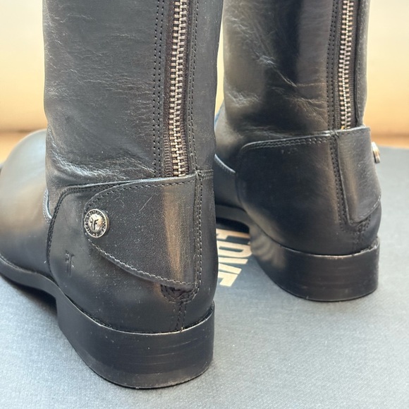 Frye Melissa Black Leather Equestrian Boots - Picture 7 of 13